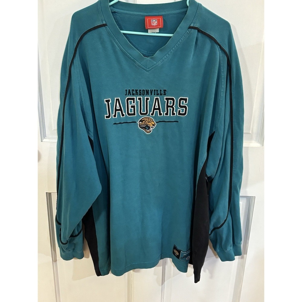Vintage 90s Jacksonville Jaguars Long Sleeve Thick Shirt Embroidered Logo NFL